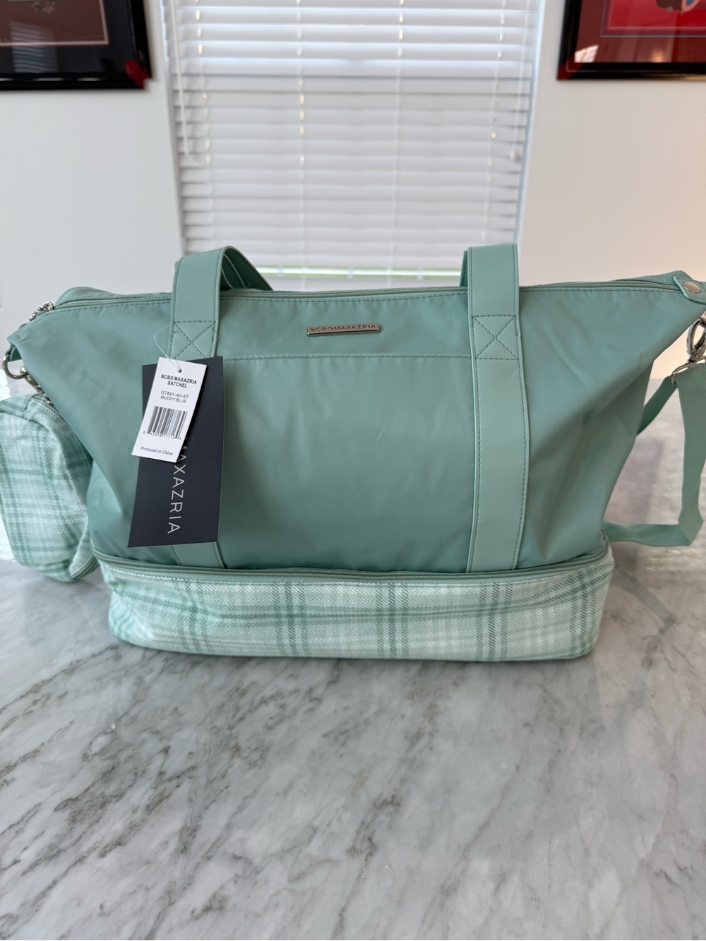 BCBG Maxazria  Mint Green Weekender Travel Bag